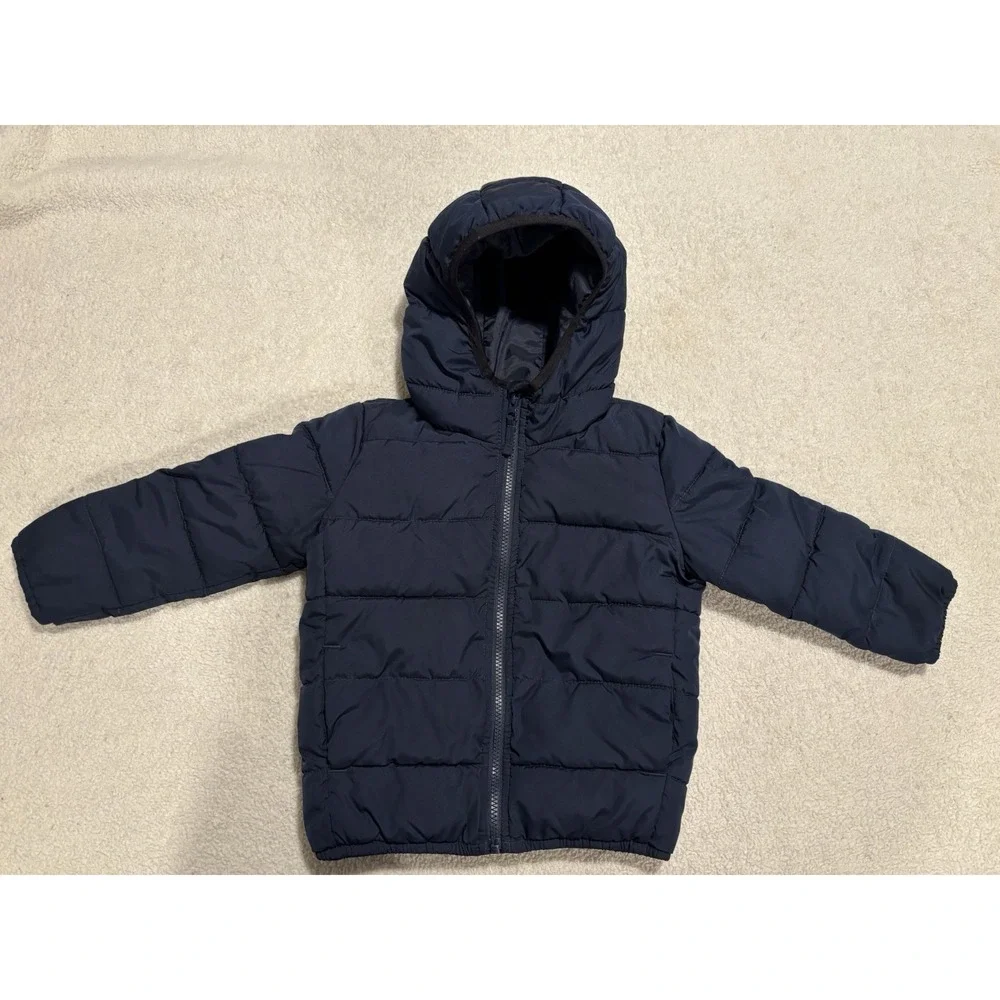 The Children's Place Navy Blue Puffer Jacket Coat Unisex Boys Girls Size 4T Hood